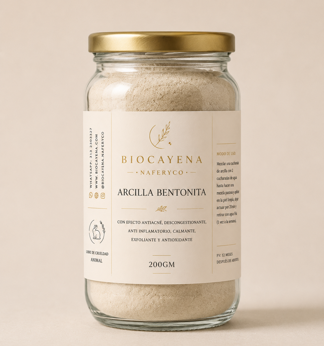 Arcilla Bentonita en 200gm