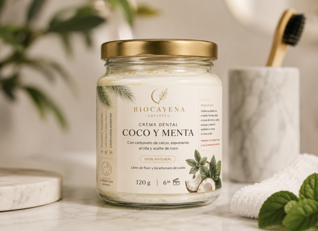 Crema Dental de Coco y Menta Natural en 120ml