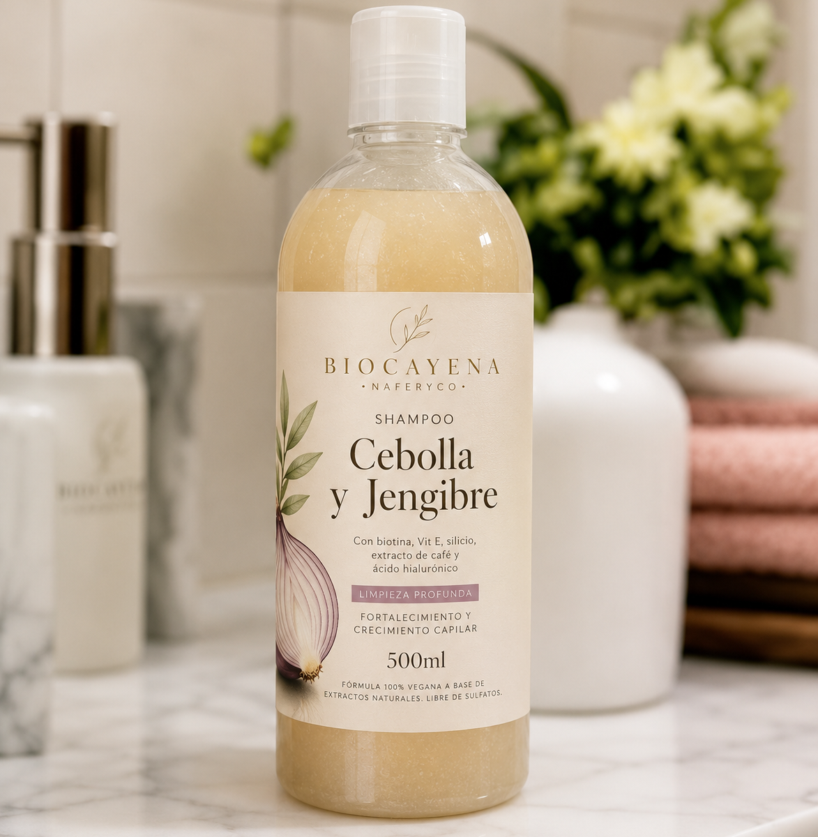 Shampoo de cebolla y Jengibre en 500ml