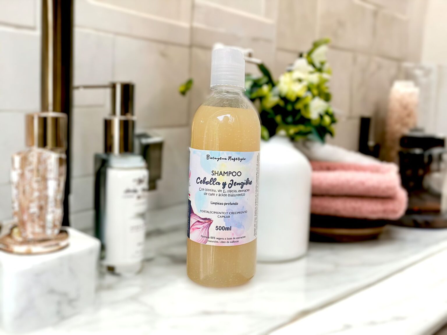 Shampoo de cebolla y Jengibre en 500ml biocayena