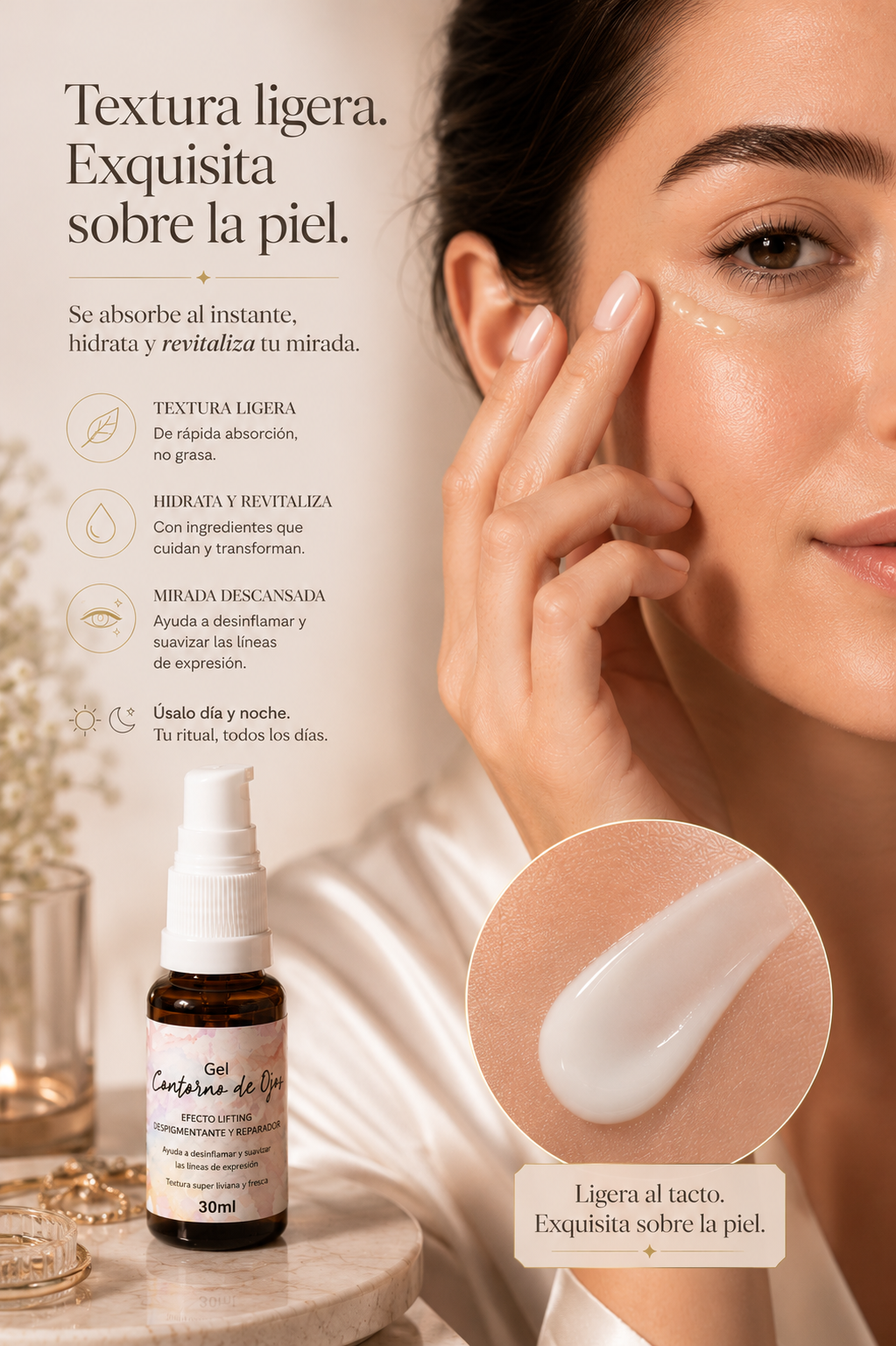 Gel Contorno de Ojos Despigmentante en 30ml - Imagen 4