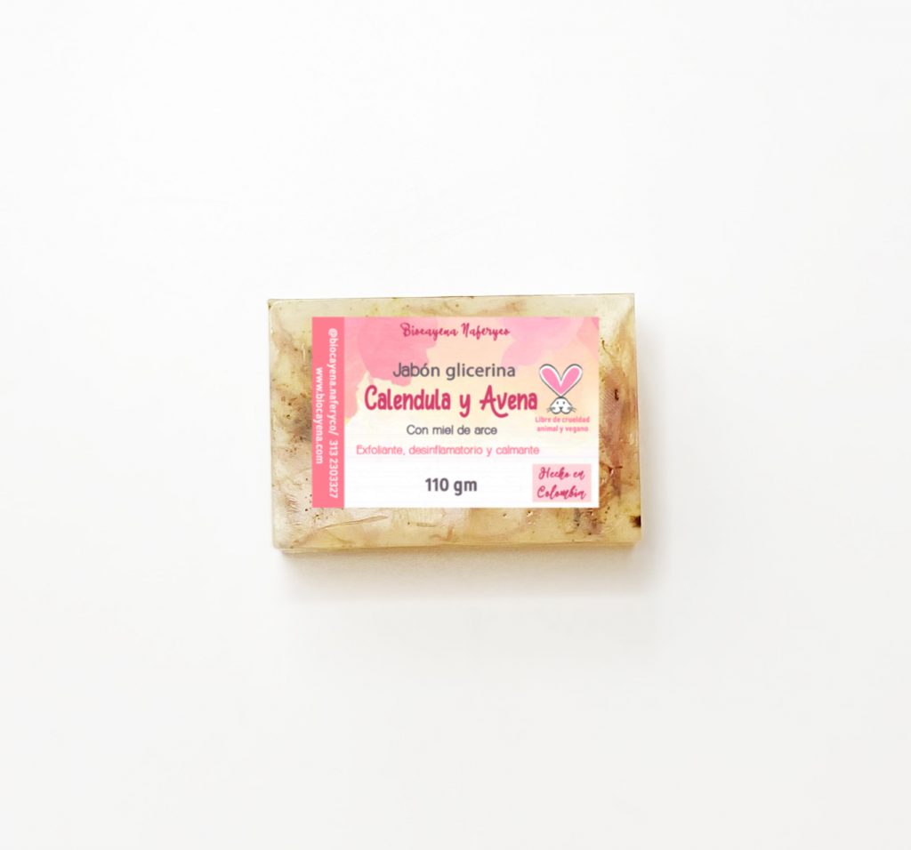 Jabón en glicerina de caléndula y avena en 110gm