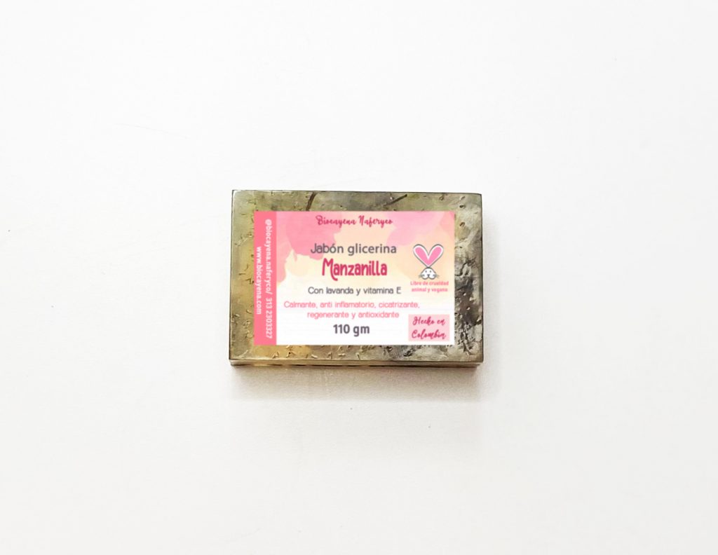 Jabón en glicerina de manzanilla y lavanda en 110gm