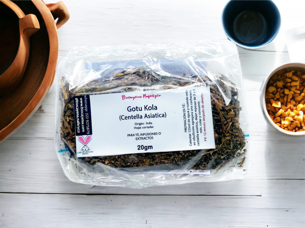 Hojas Cortadas de Centella Asiatica (Gotu Kola) en 20gm