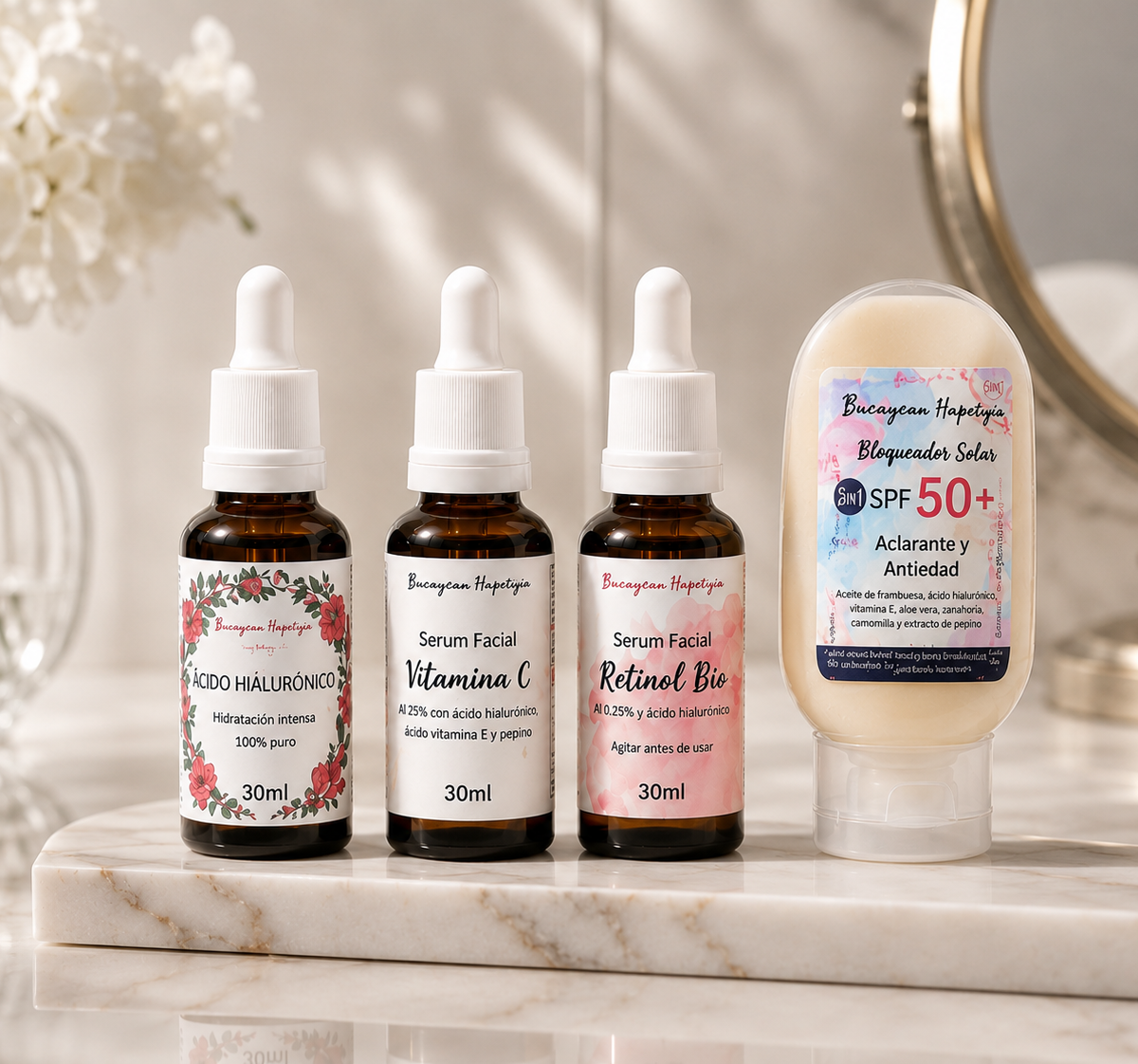 Kit Facial Vitamina C + Retinol + Bloqueador SPF50