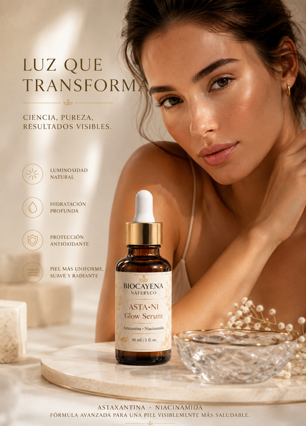 Asta-Ni Glow Serum Astaxantina Niacinamida en 30ml - Imagen 2